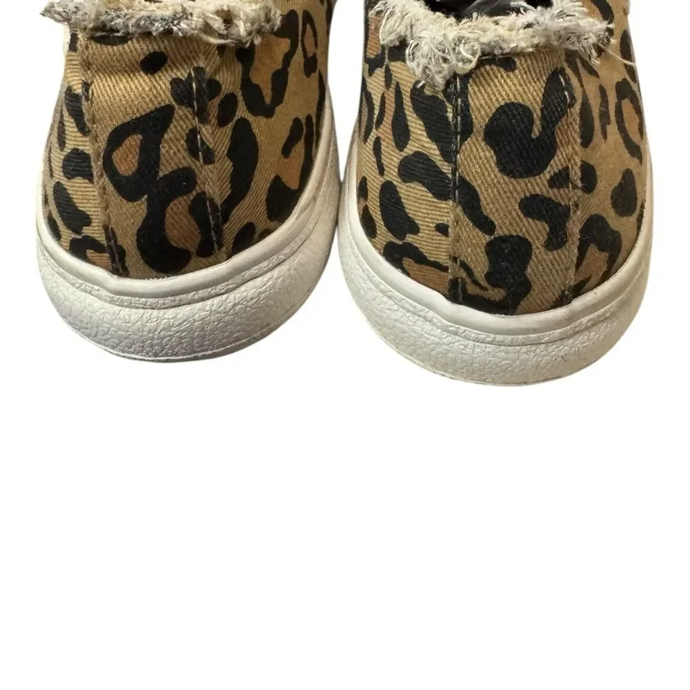 Rocket Dog Women's Leopard Slip-on Canvas Distressed Sneakers 6.5